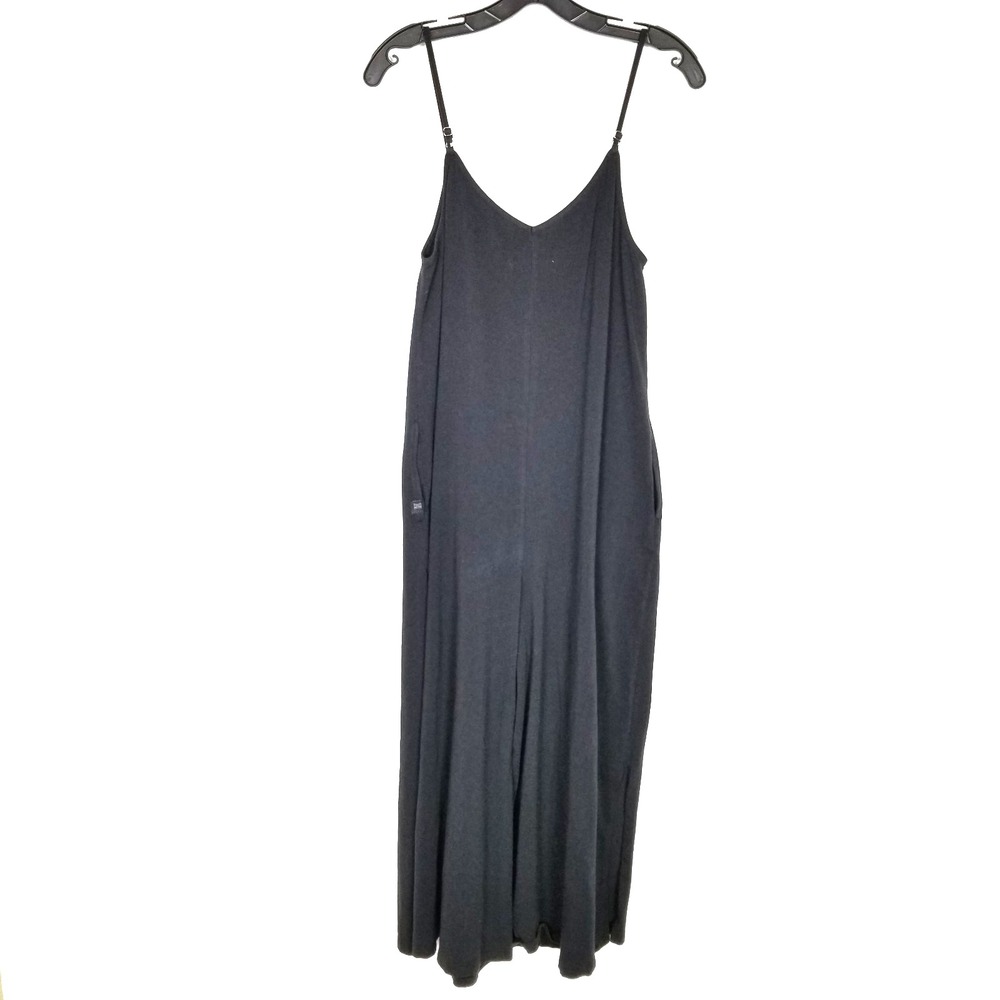 Savage x Fenty  Women Sleeveless Jumpsuit Sz L Black‎ Cropped Cotton Blend
